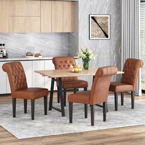 gdf studio Emerson Contemporary Tufted Rolltop Dining Chairs Set of 4