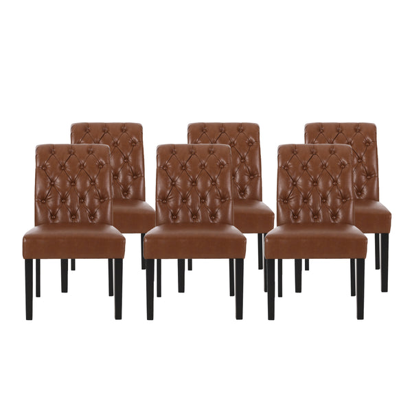Gdf Studio Emerson Contemporary Tufted Rolltop Dining Chairs Set Of 6