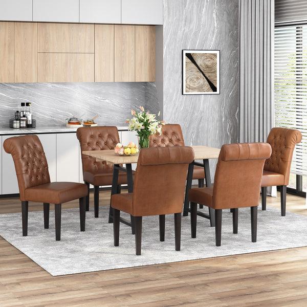 gdf studio Emerson Contemporary Tufted Rolltop Dining Chairs Set of 6