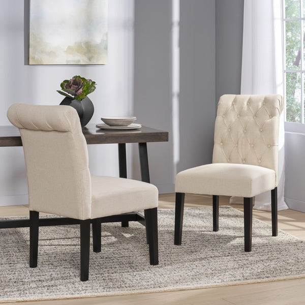 gdf studio Emerson Contemporary Tufted Rolltop Dining Chairs