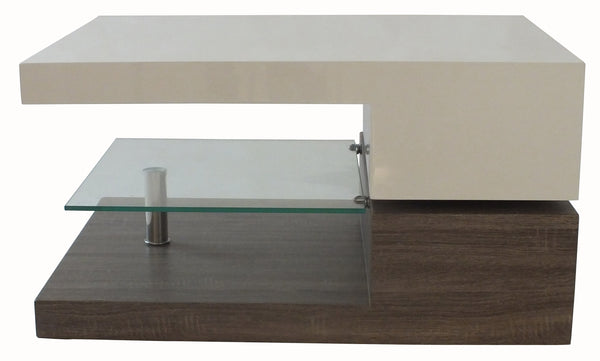 gdf studio Emerson Rectangular Mod Swivel Coffee Table w/ Glass