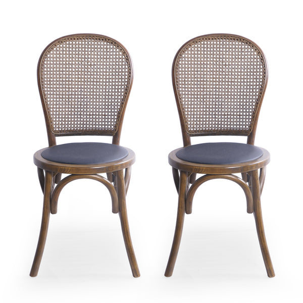 gdf studio Emerys Wooden Cane Back Dining Chair (Set of 2)