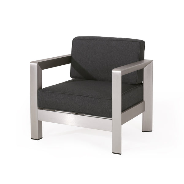 Gdf Studio Emily 3-piece Outdoor Aluminum Club Chairs With Side Table