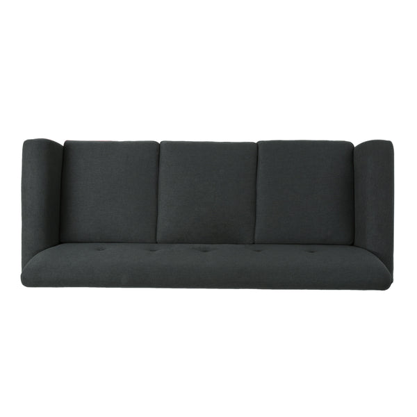 Gdf Studio Emily Contemporary Button Tufted Fabric Upholstered Three-Seater Sofa