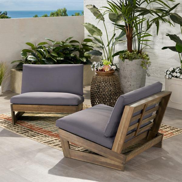 Gdf Studio Emma Modern Low-To-Ground Outdoor Pallet Lounge Chairs (Set Of 2)
