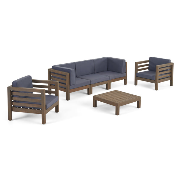gdf studio Emma Outdoor 5 Seater Acacia Wood Sofa Chat Set