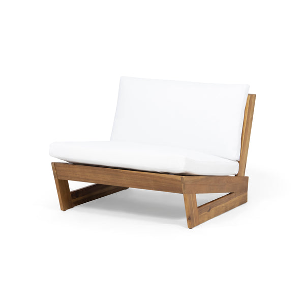Gdf Studio Emma Outdoor Acacia Wood Club Chair With Cushions