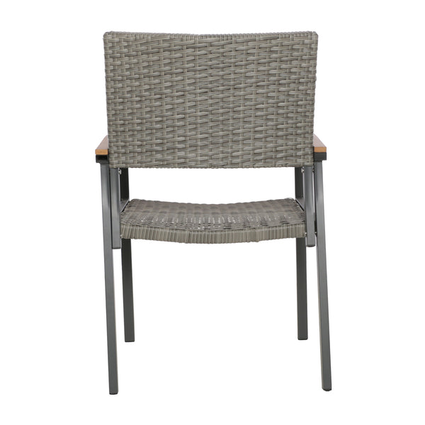 Gdf Studio Emma Outdoor Wicker Dining Chair With Aluminum Frame (Set Of 2)