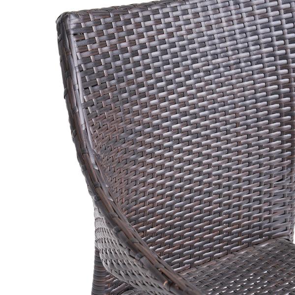Gdf Studio Emmalynn Outdoor Wood And Wicker 8 Seater Dining Set