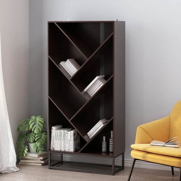 Gdf Studio Emory Modern Industrial 6 Shelf V Bookcase