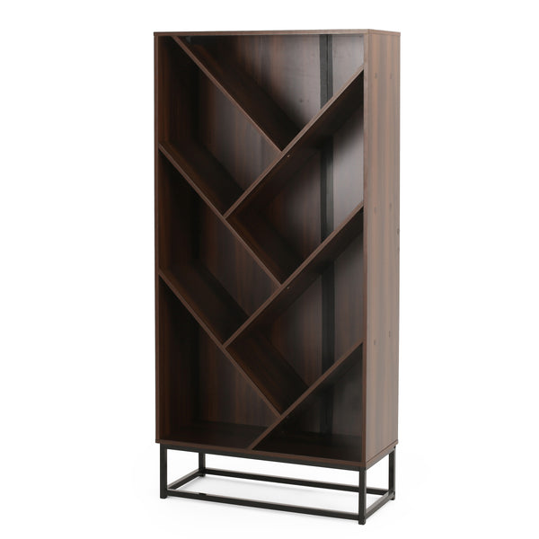 Gdf Studio Emory Modern Industrial 6 Shelf V Bookcase