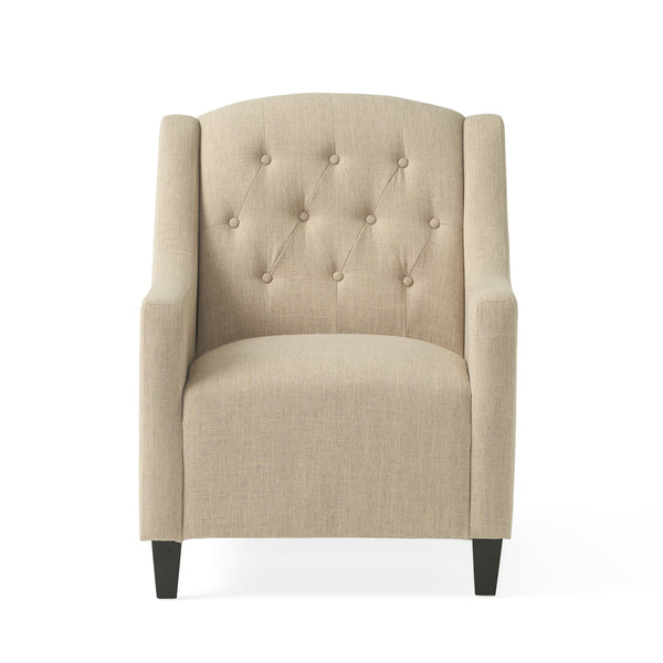 Gdf Studio Empierre Tufted Light Beige Fabric Chair And Ottoman