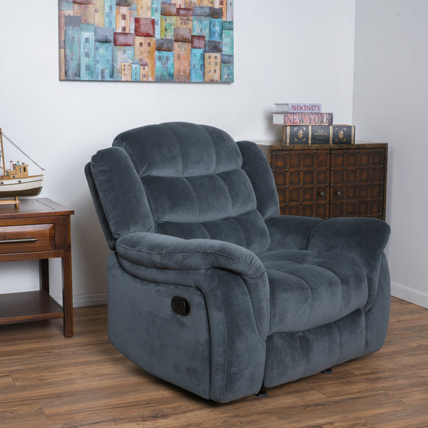 Gdf Studio Emryka Contemporary Gray Fabric Glider Recliner