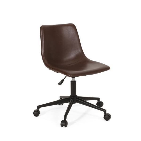 Gdf Studio Enger Contemporary Upholstered Swivel Office Chair With Rolling Casters