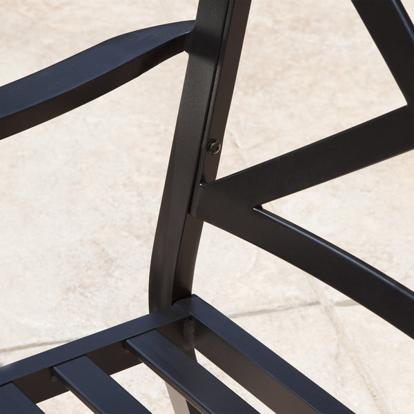 Gdf Studio Eowyn Outdoor Cast Aluminum Dining Chairs W/ Water Resistant Cushions (Set Of 2)