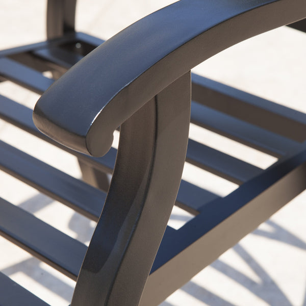 Gdf Studio Eowyn Outdoor Cast Aluminum Dining Chairs W/ Water Resistant Cushions (Set Of 2)