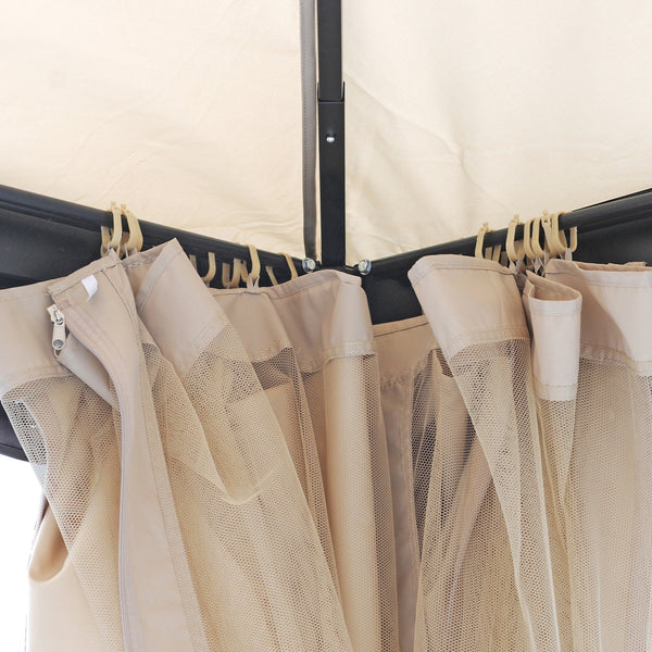 Gdf Studio Erika Outdoor 10' X 12' Gazebo With Water Resistant Canopy Beige