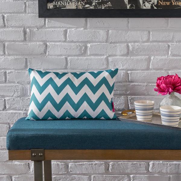 Gdf Studio Ernest Indoor Zig Zag Striped Water Resistant Rectangular Throw Pillow