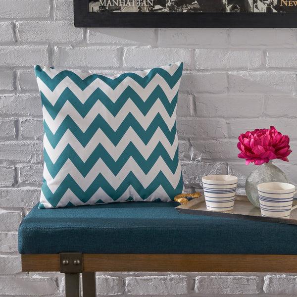 Gdf Studio Ernest Indoor Zig Zag Striped Water Resistant Square Throw Pillow