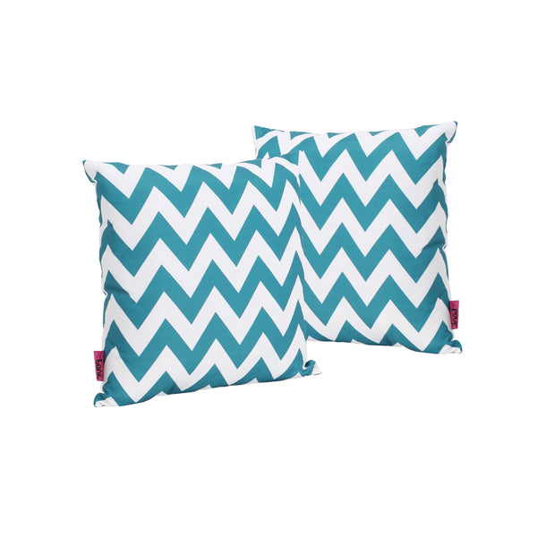 gdf studio Ernest Indoor Zig Zag Striped Water Resistant Square Throw Pillows (Set of 2)