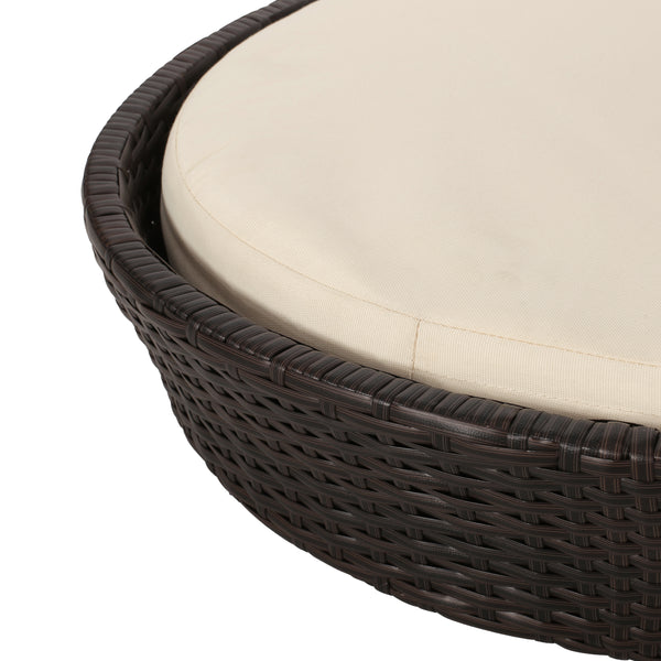 Gdf Studio Esom Outdoor Wicker Dog Bed With Water-Resistant Cushion