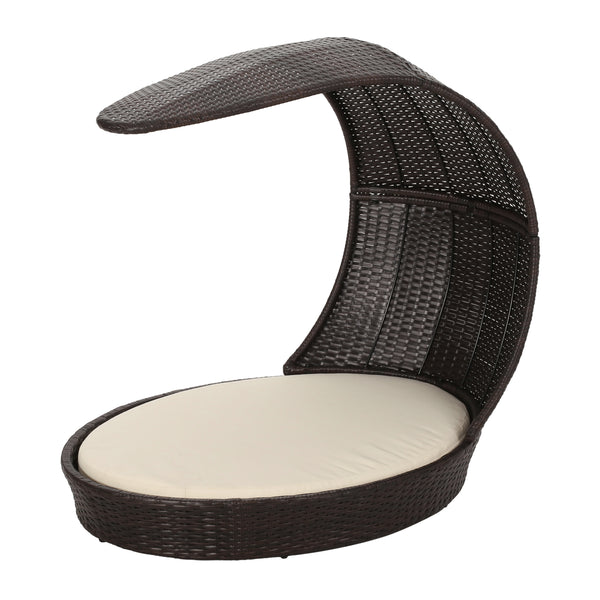 gdf studio Esom Outdoor Wicker Dog Bed with Water-Resistant Cushion
