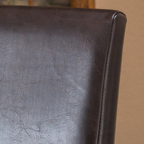 Gdf Studio Esteban Brown Leather Parson Dining Chairs (Set Of 2)