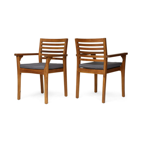 gdf studio Esther Patio Dining Chairs Acacia Wood and Outdoor Cushions