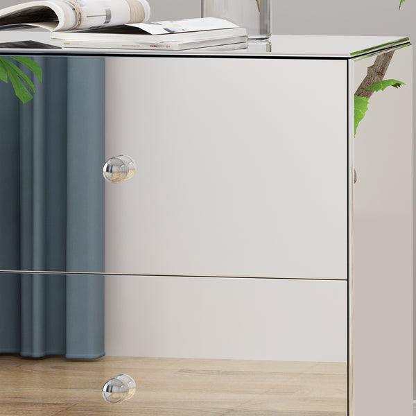 Gdf Studio Eternis Modern Mirrored Two Drawer Cabinet