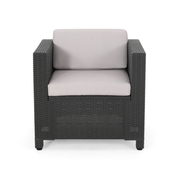 Gdf Studio Ethan Outdoor Faux Wicker Club Chairs With Cushions