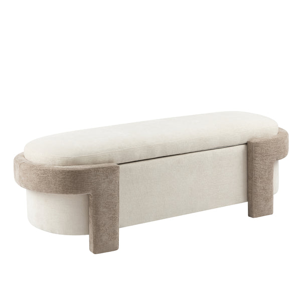 gdf studio Ethan Upholstered Fabric Storage Ottoman Bench Foot Rest Stool