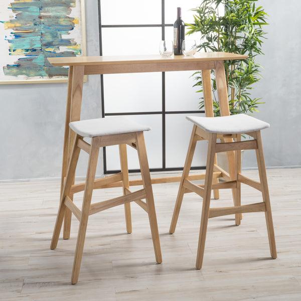 Gdf Studio Ethel Natural Oak Finish Rectangular 3 Piece Bar Set