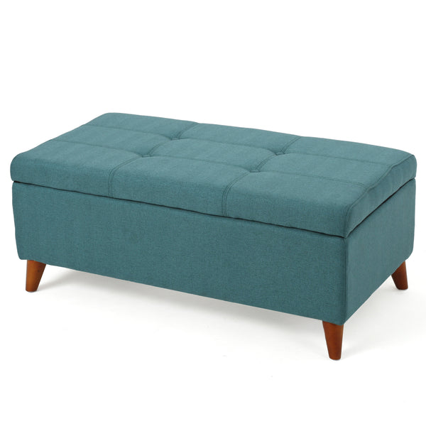 gdf studio Etoney Mid-Century Modern Button Tufted Fabric Storage Ottoman Bench