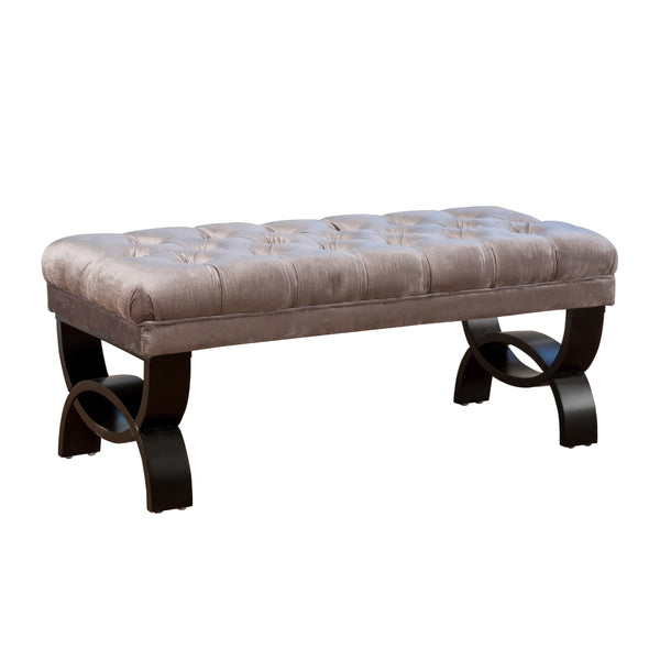 gdf studio Euler Contemporary Button-Tufted Velvet Ottoman Bench