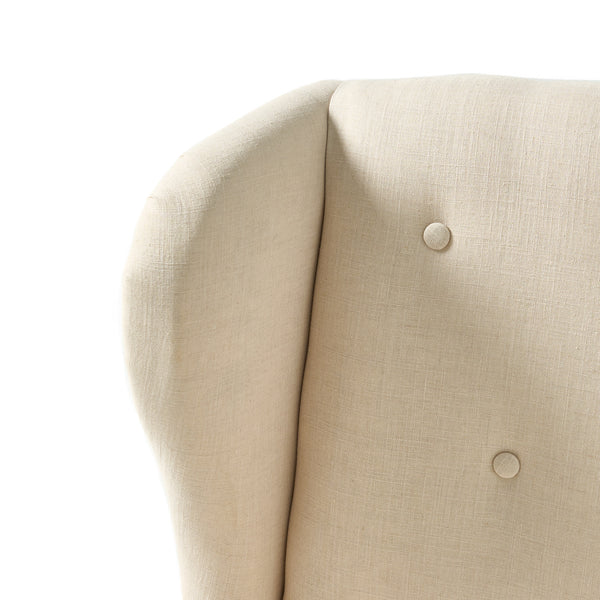 Gdf Studio Eva French Country Style Tufted Beige Fabric Wingback Bench