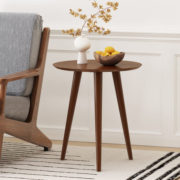 Gdf Studio Evangeline Finished Wood End Table W/ Faux Wood Overlay