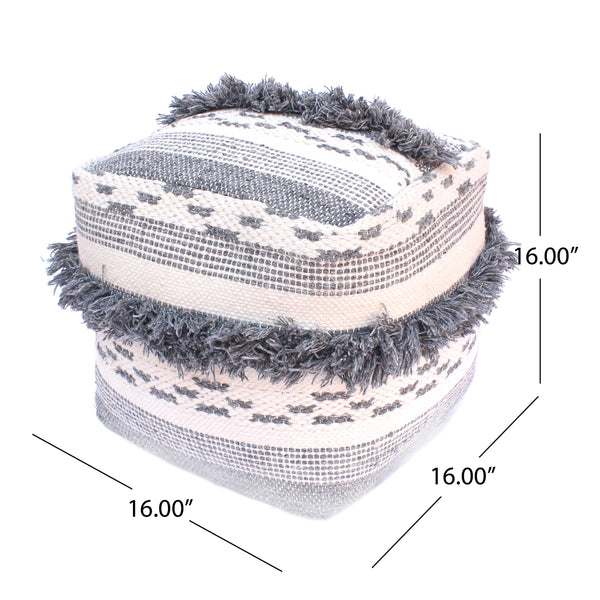 Gdf Studio Evanora Contemporary Faux Yarn Pouf Ottoman