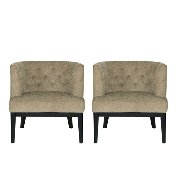 Gdf Studio Evans Contemporary Fabric Tufted Accent Chairs Set Of 2