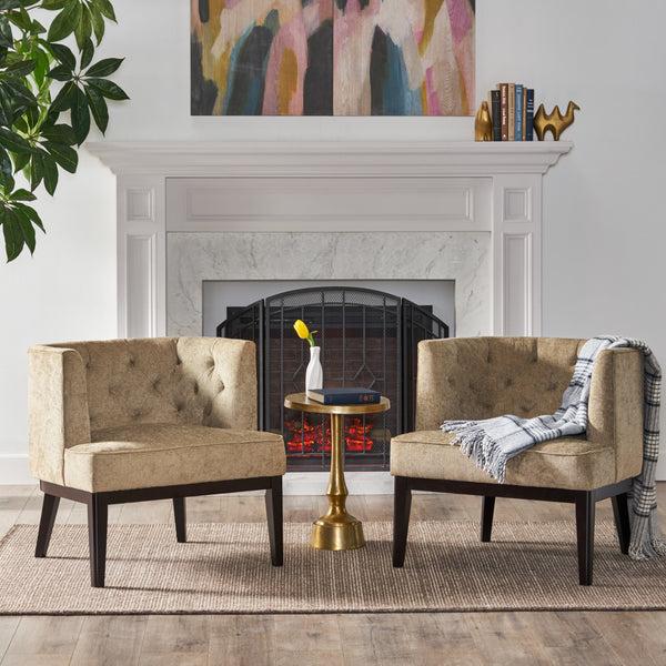 gdf studio Evans Contemporary Fabric Tufted Accent Chairs Set of 2