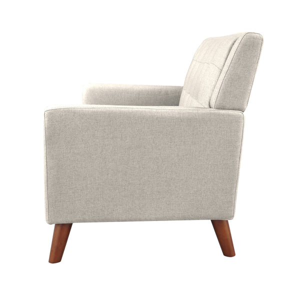 Gdf Studio Evelyn Mid Century Modern 3-Piece Chairs & Loveseat Fabric Living Room Set