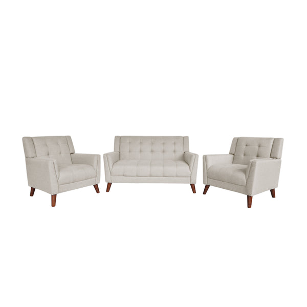 gdf studio Evelyn Mid Century Modern 3-Piece Chairs & Loveseat Fabric Living Room Set