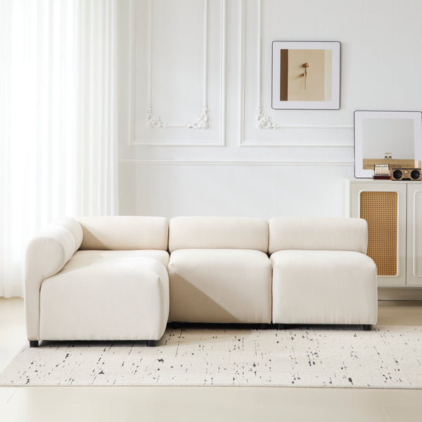 Gdf Studio Evelyn Modular Sectional – 3 Armless Chairs + 1 Corner Chair