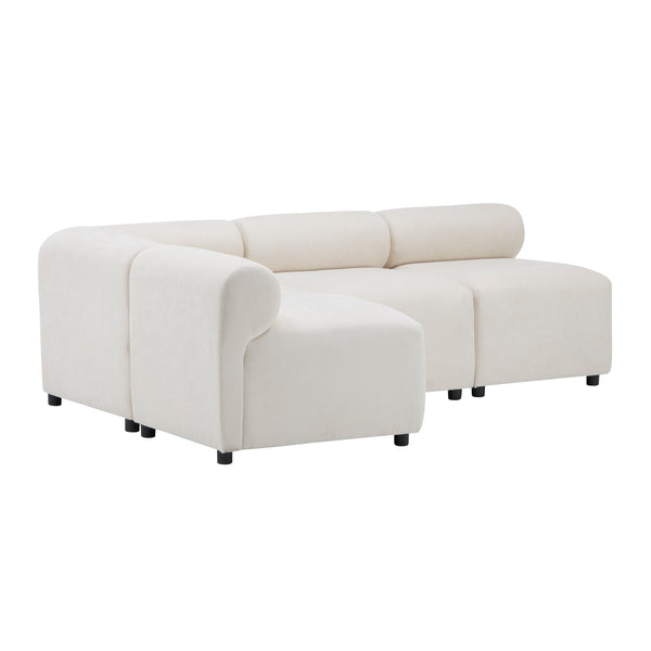 gdf studio Evelyn Modular Sectional – 3 Armless Chairs + 1 Corner Chair