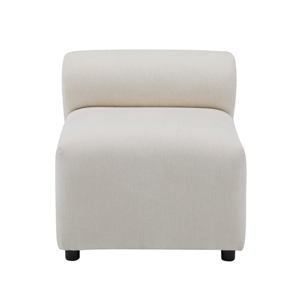 Gdf Studio Evelyn Modular Sectional – 5-Piece Set 4 Armless Chairs + 1 Corner Chair