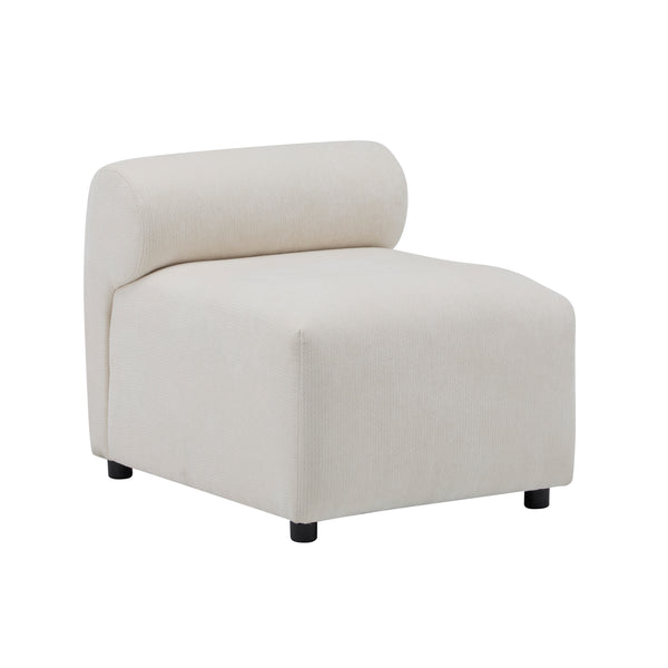 Gdf Studio Evelyn Modular Sectional – 5-Piece Set 4 Armless Chairs + 1 Corner Chair