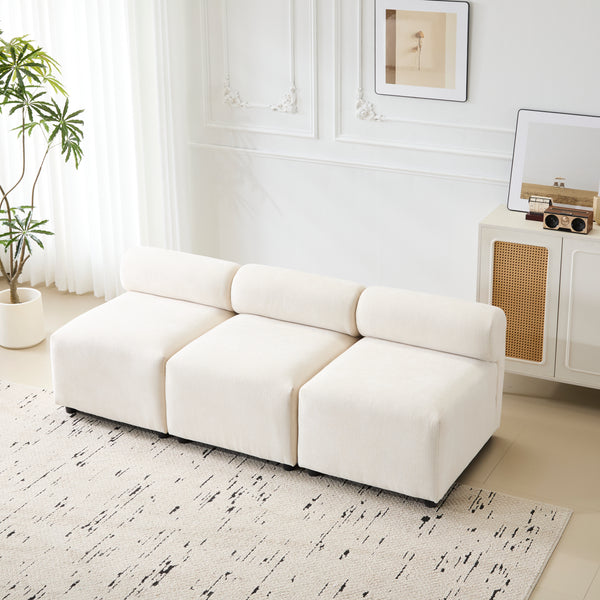 Gdf Studio Evelyn Modular Sectional - Armless Chair Set Of 3