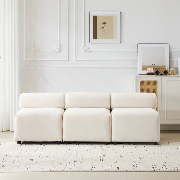 Gdf Studio Evelyn Modular Sectional - Armless Chair Set Of 3