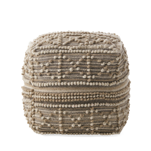 gdf studio Everliegh Contemporary Wool and Cotton Pouf Ottoman