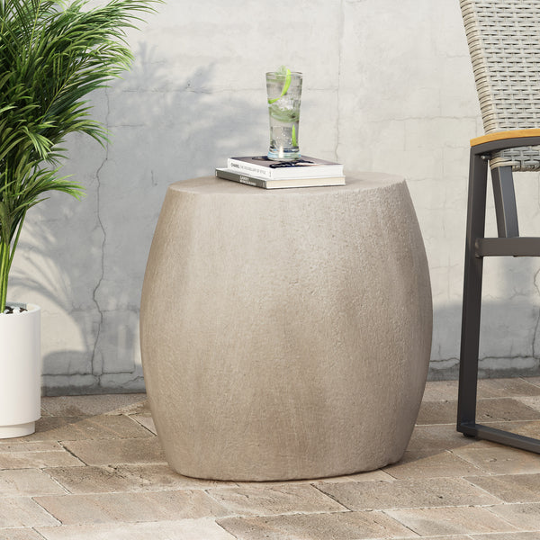 Gdf Studio Eviee Outdoor Lightweight Concrete Side Table