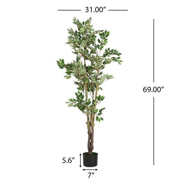 Gdf Studio Evionn 69" Artificial Ficus Tree With Pot